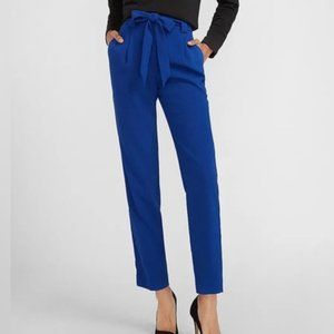Express Mid-rise Jersey Sash Ankle Pants - BLUE OR NAVY